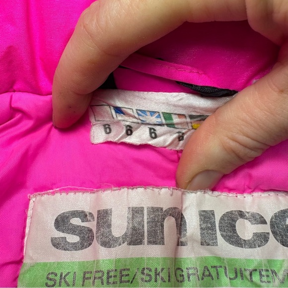 Vintage Sun Ice Girls 6 Winter Ski Jacket Colour Block 80s Vibrant Bright Winter - Picture 7 of 12